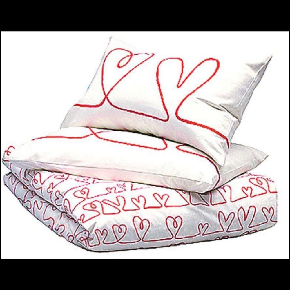 New ikea Red heart two pillowcase quilt cover